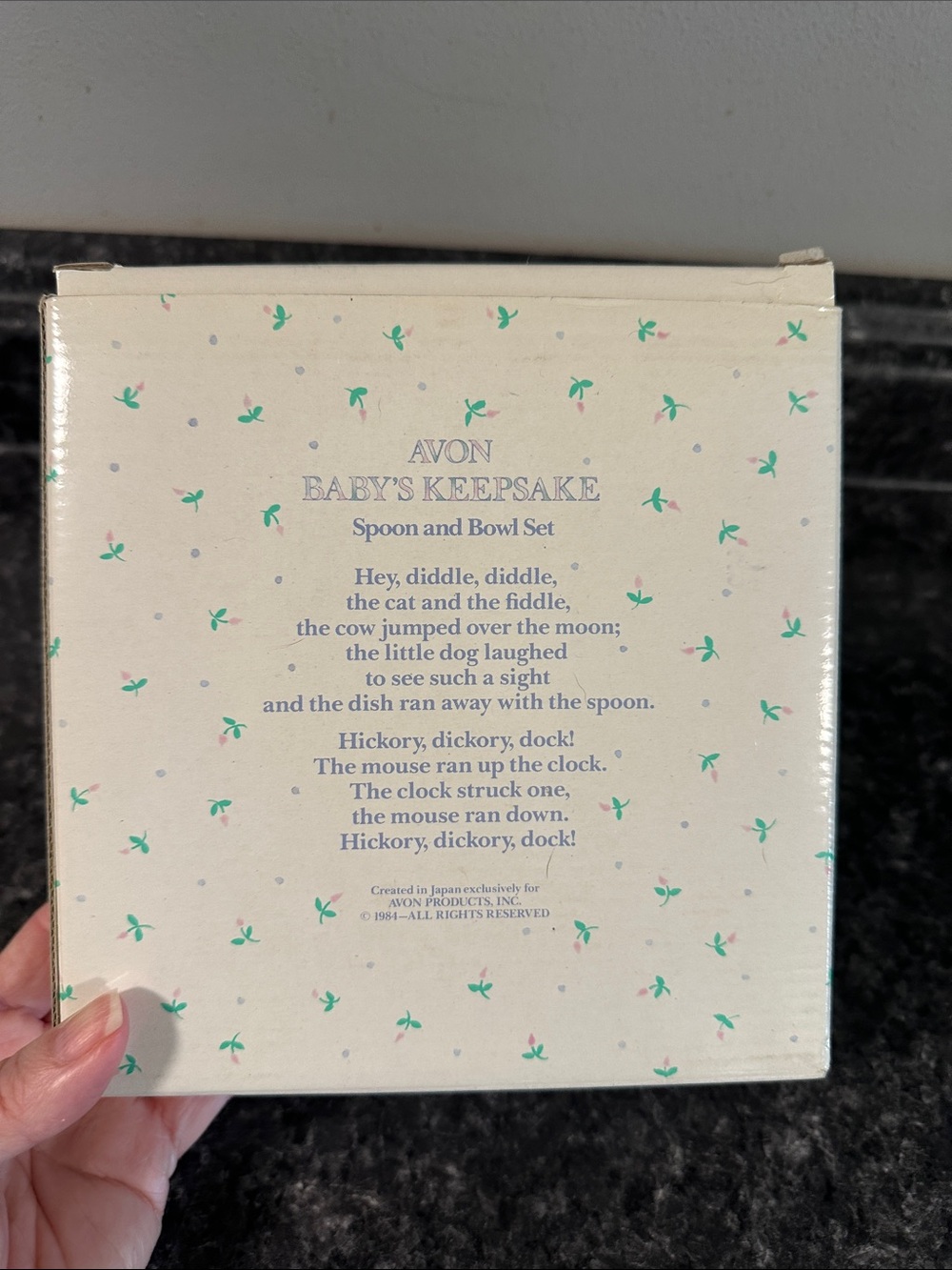 Avon 1984 Baby's Keepsake Spoon and Bowl Set Hey Diddle Diddle - Picture 7 of 7